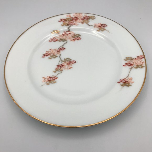 Fukagawa Arita Bread & Butter Plate 6 3/8" Japanese Maple Hand Painted Gold Trim - Picture 5 of 8